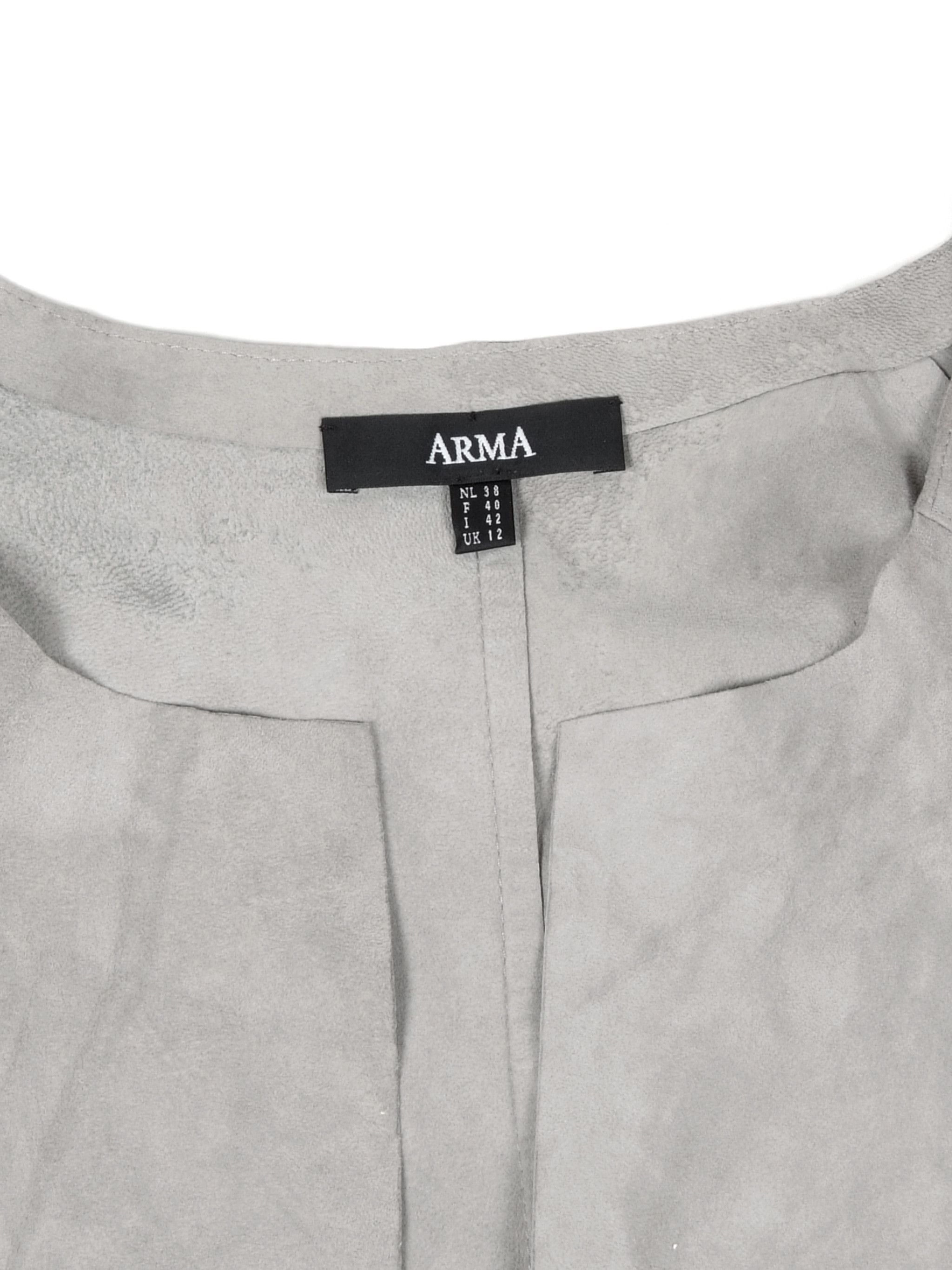 Loro Piana $550 ARMA Suede Leather Open Jacket US10/L Size L / US 10 / IT 46 - 3 Thumbnail