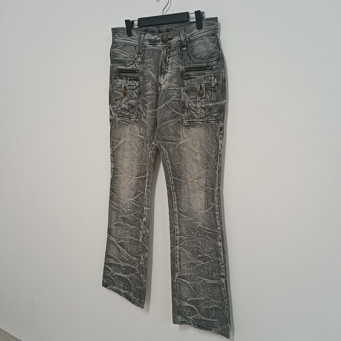 Japanese Brand FLARED 🔥 BLOW BY BLUE FLASH FADED JEANS Size US 34 / EU 50 - 4 Thumbnail