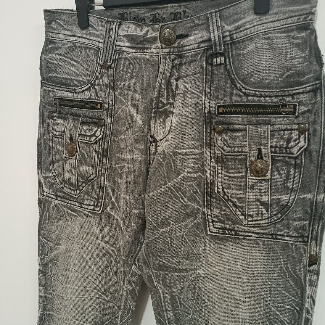 Japanese Brand FLARED 🔥 BLOW BY BLUE FLASH FADED JEANS Size US 34 / EU 50 - 5 Thumbnail