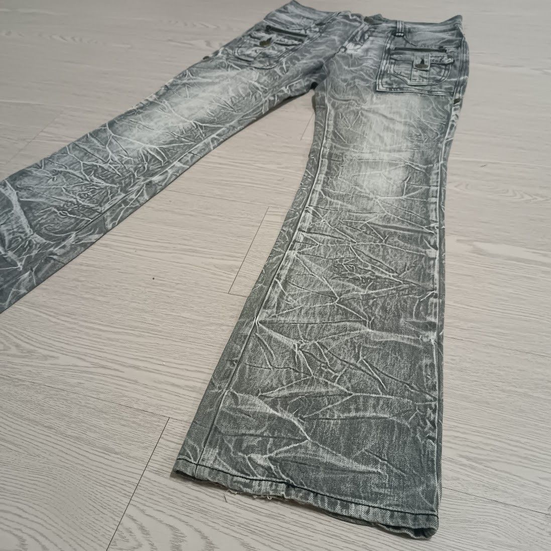 Japanese Brand FLARED 🔥 BLOW BY BLUE FLASH FADED JEANS Size US 34 / EU 50 - 2 Thumbnail