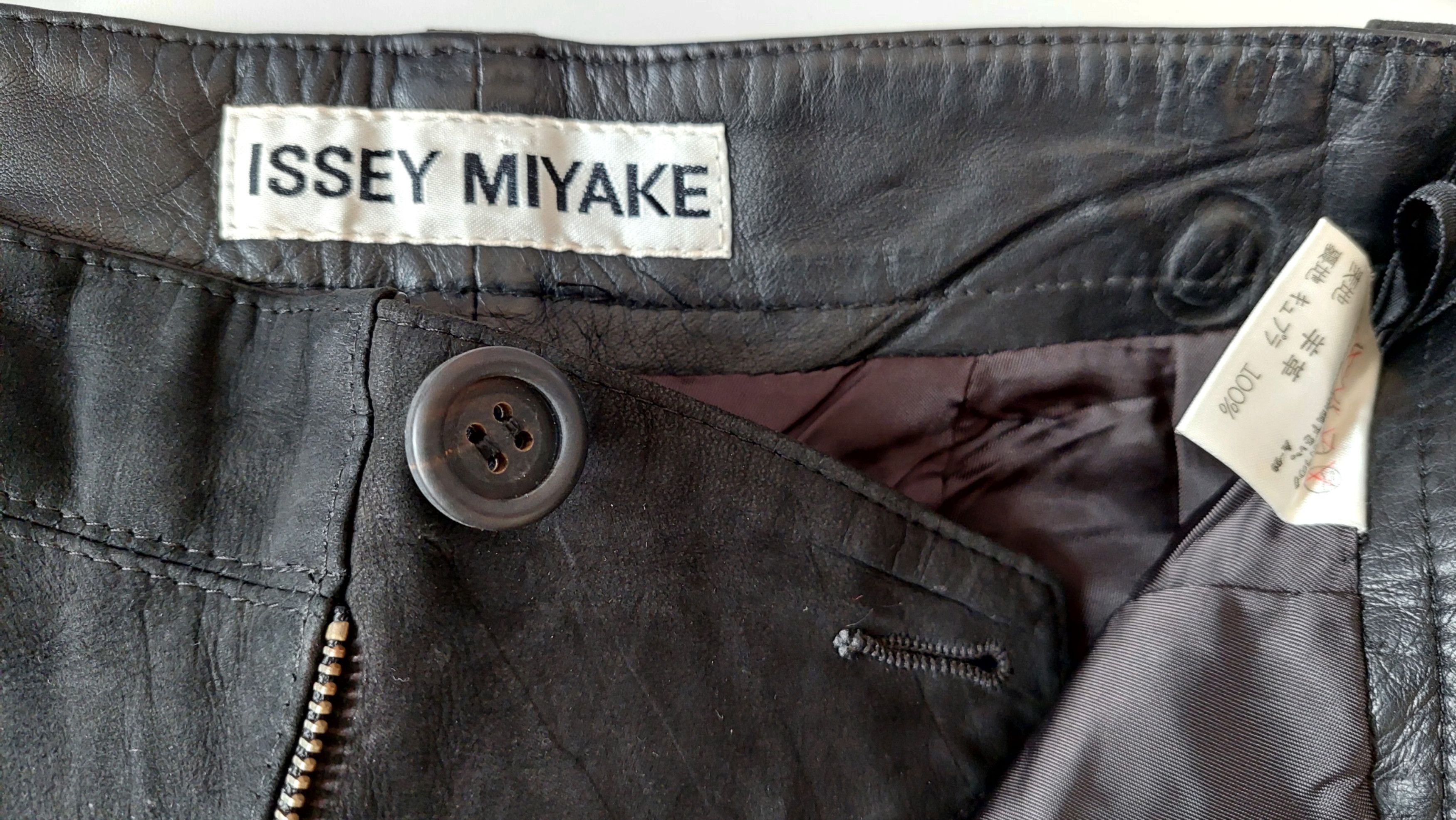 Issey Miyake × Japanese Brand Issey Miyake Thin Leather Pants Size US 31 - 5 Thumbnail