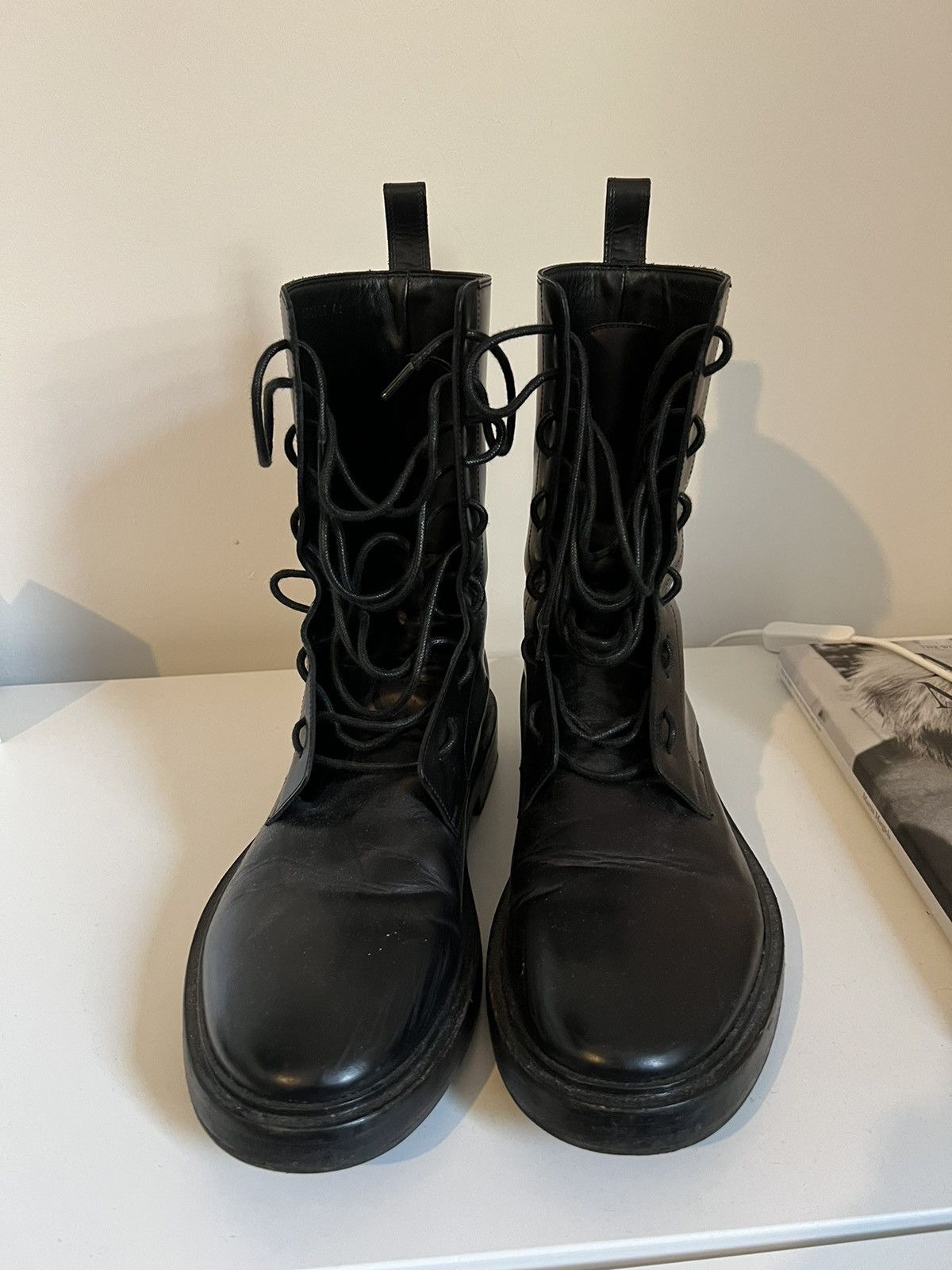 Balenciaga Black Combat Boots | Grailed