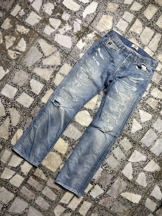 Levi's Levi's Premium 501-0101 Straight Denim Pants, Men's, Size W32 cotton Navy blue Vintage Second Hand