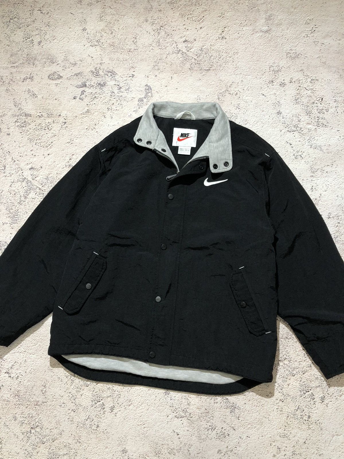 Nike × Vintage Nike Nylon Drill Jacket Vintage Big Logo Size US S / EU 44-46 / 1 - 5 Thumbnail