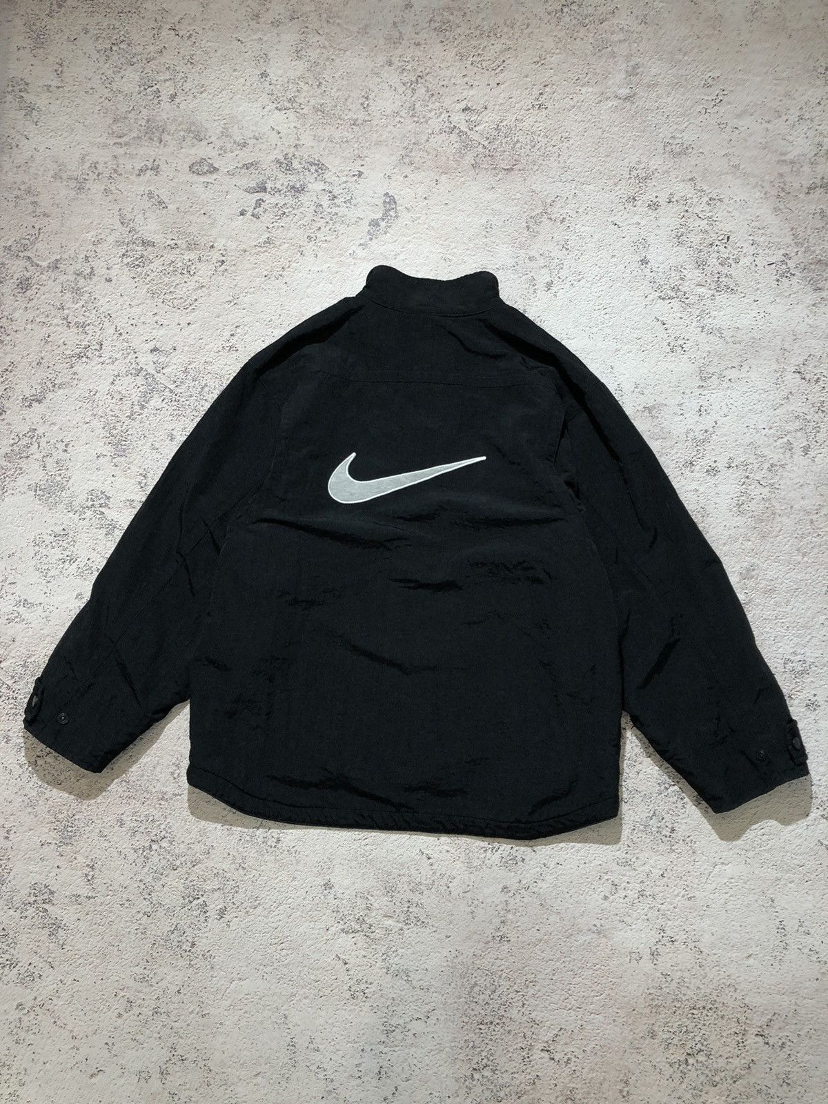 Nike × Vintage Nike Nylon Drill Jacket Vintage Big Logo Size US S / EU 44-46 / 1 - 12 Thumbnail