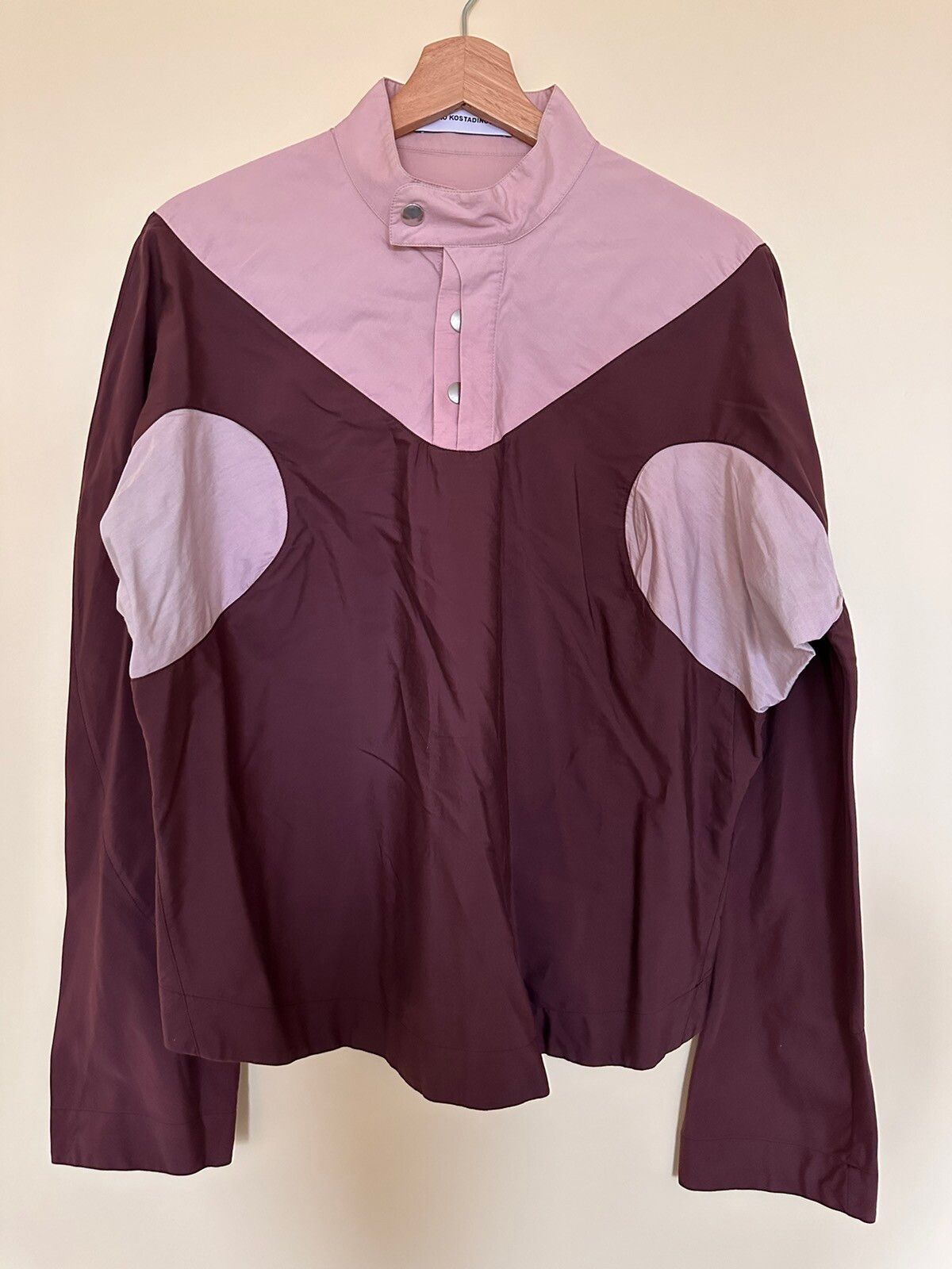 Pre-owned S/s 18 'charriere' Button Up Long Sleeve Shirt In Burgandy