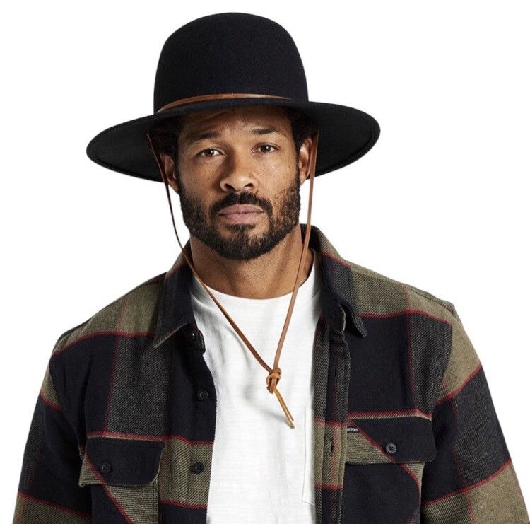 Brixton Men s Tiller Wide Brim Felt Fedora Small Hats