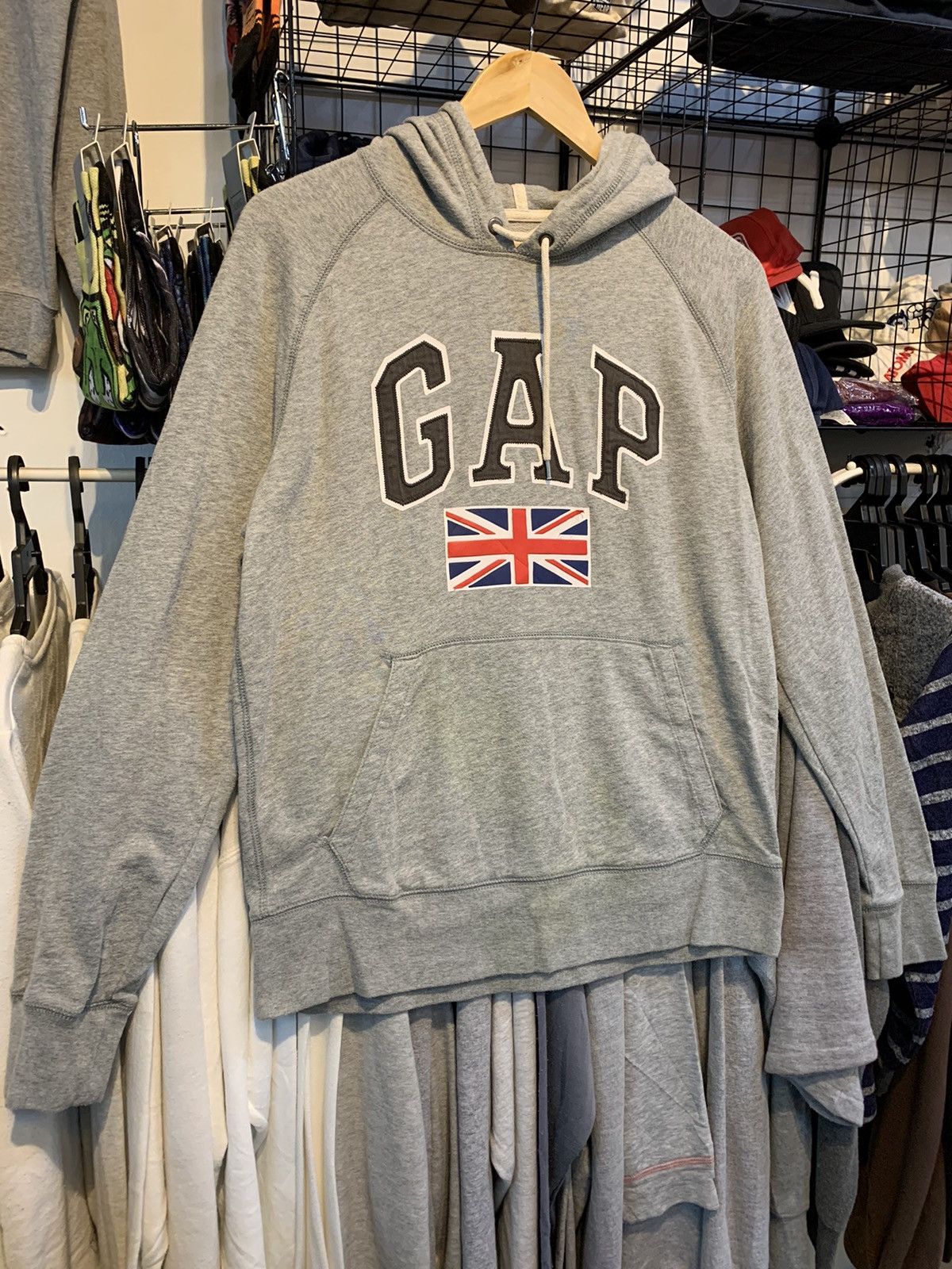 Vintage Gap UK flag hoodie pullover