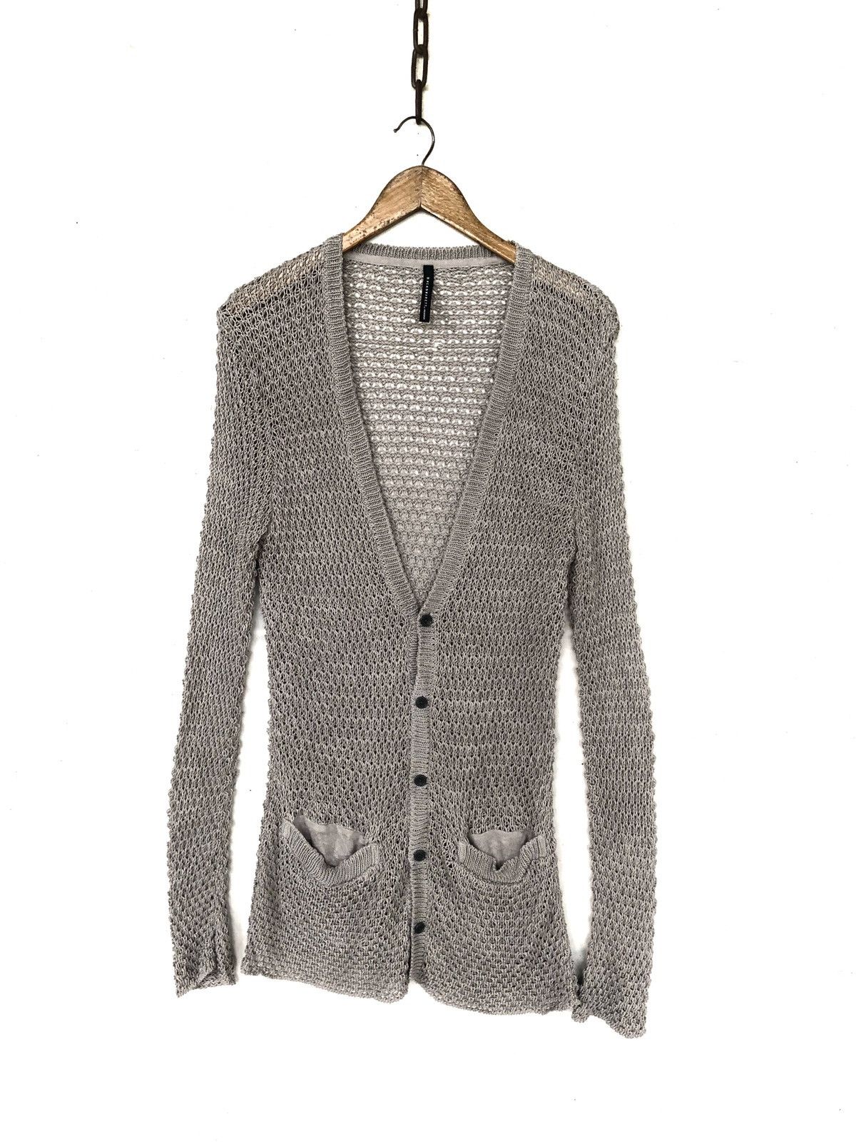 Black Barrett Neil Barrett Hand Knit Net Cardigan Knit Sweater Size US L / EU 52-54 / 3 - 2 Thumbnail