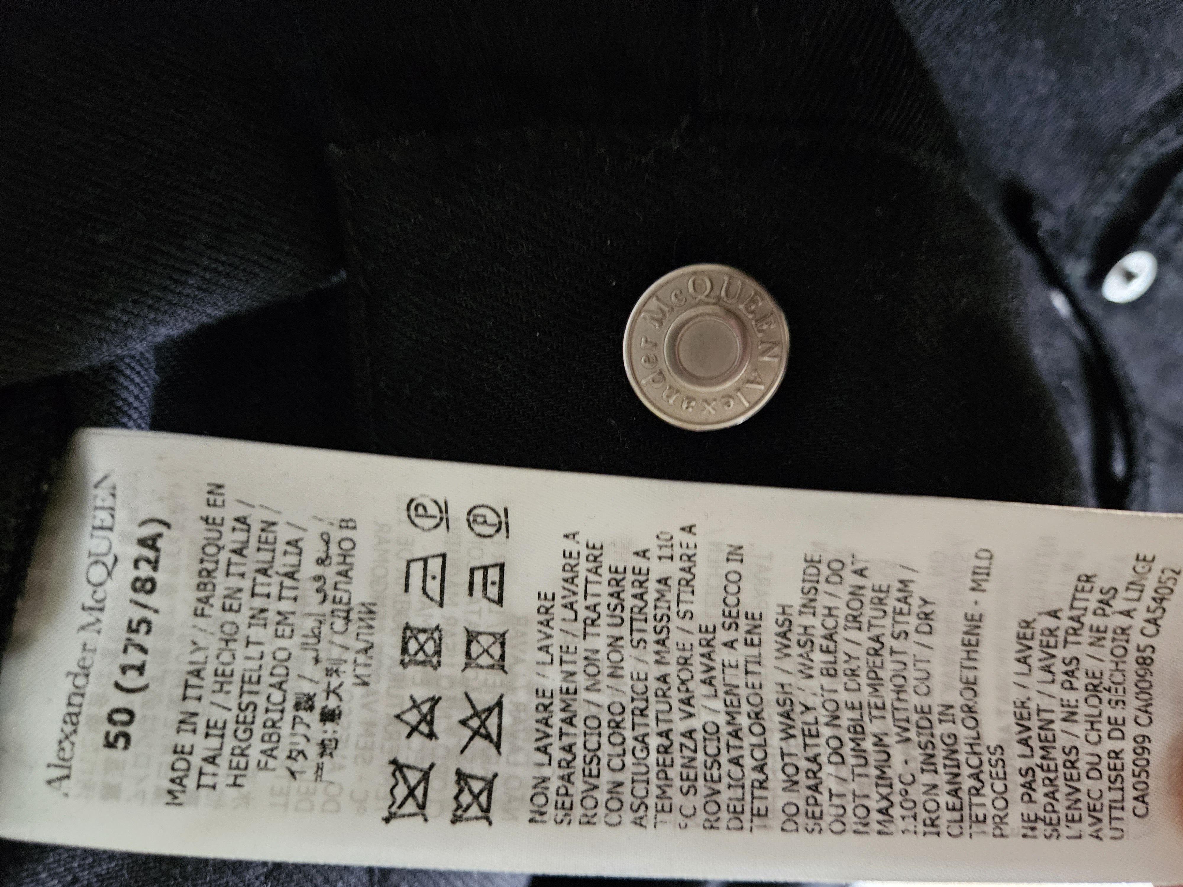 Alexander McQueen Side Zip Black Denim Size US 34 / EU 50 - 5 Thumbnail