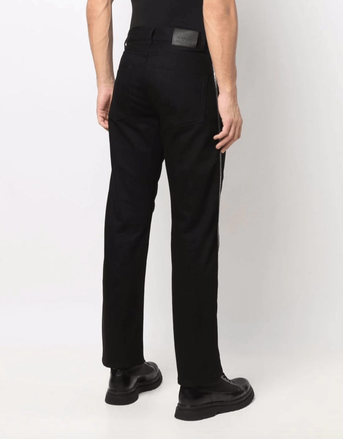 Alexander McQueen Side Zip Black Denim Size US 34 / EU 50 - 2 Thumbnail