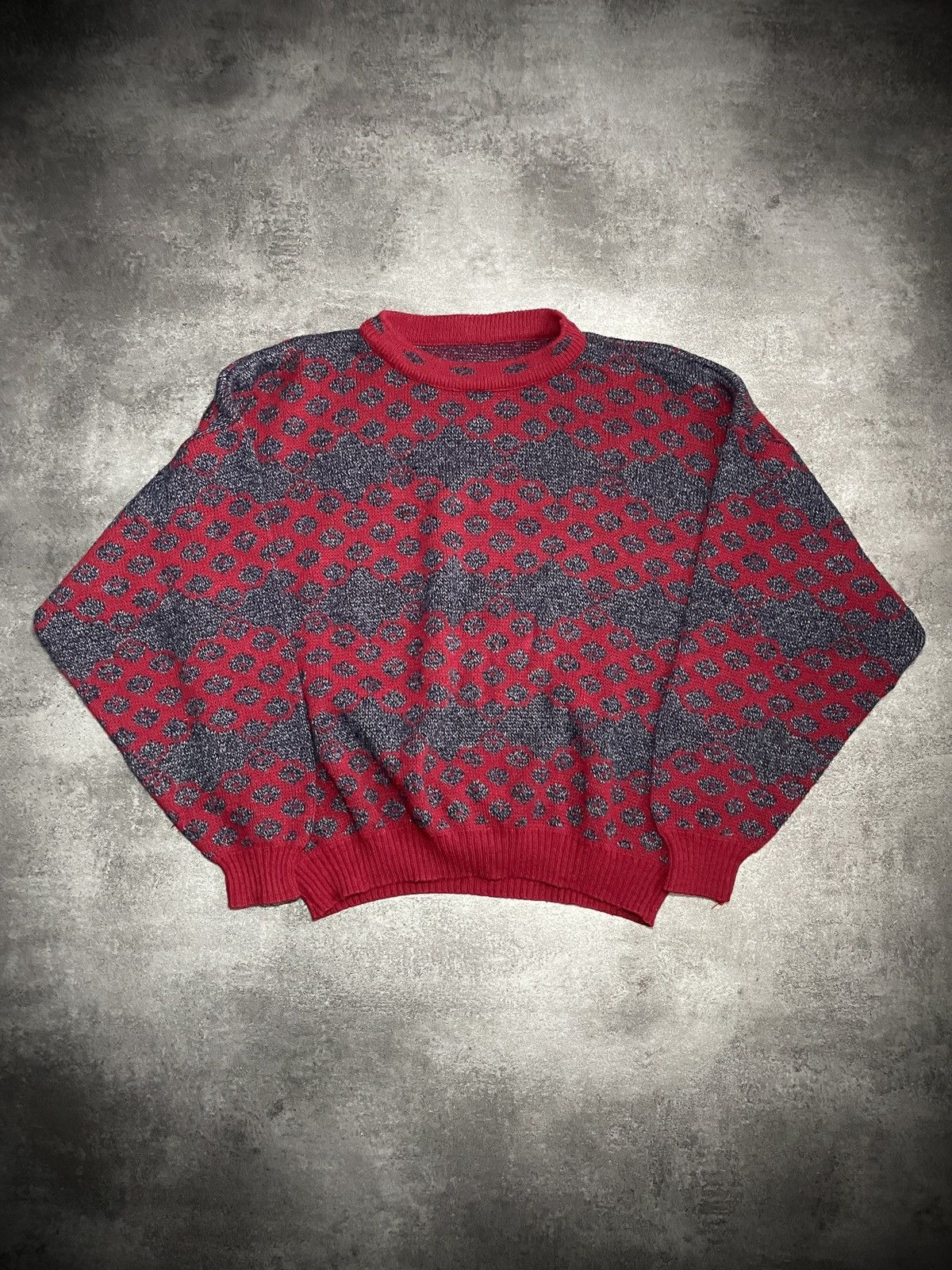Vintage 💥RARE💥Vintage 90s Sweater Boxy Fit Streetwear Fullprint Size US M / EU 48-50 / 2 - 1 Thumbnail