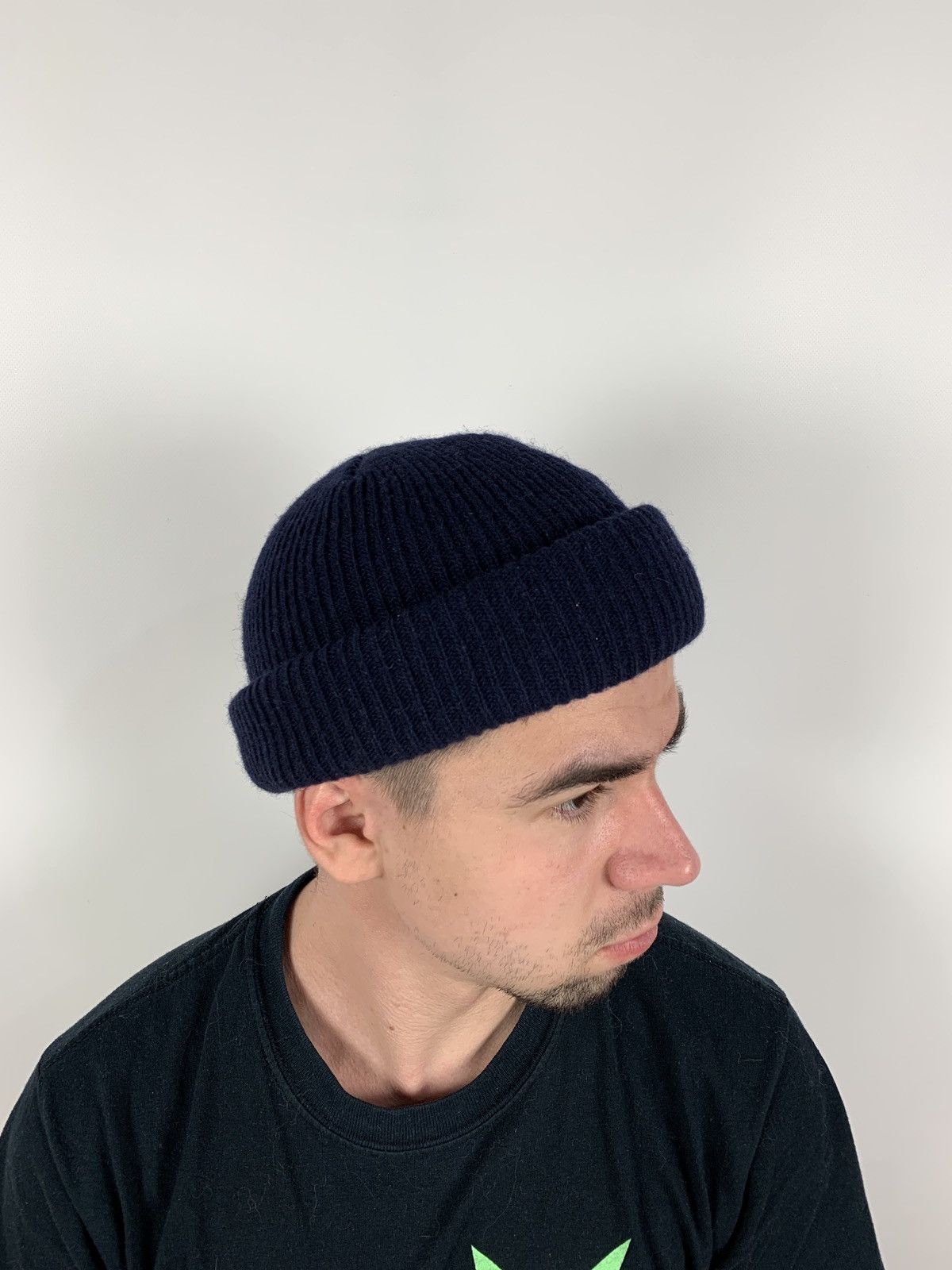 Wood Wood Wood Wood Navy Blue Wool Mande Beanie Hat Size ONE SIZE - 2 Thumbnail