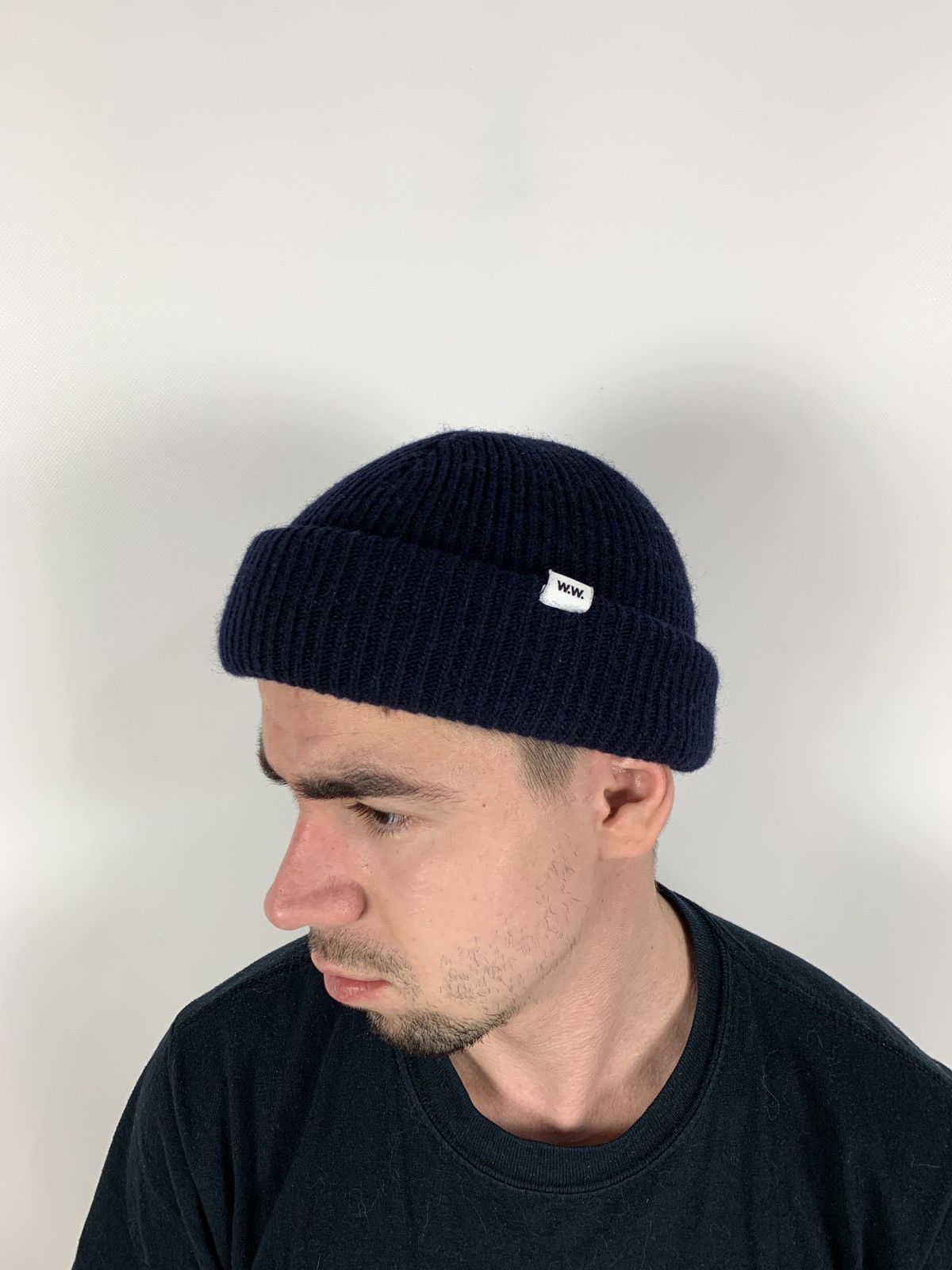 Wood Wood Wood Wood Navy Blue Wool Mande Beanie Hat Size ONE SIZE - 1 Thumbnail