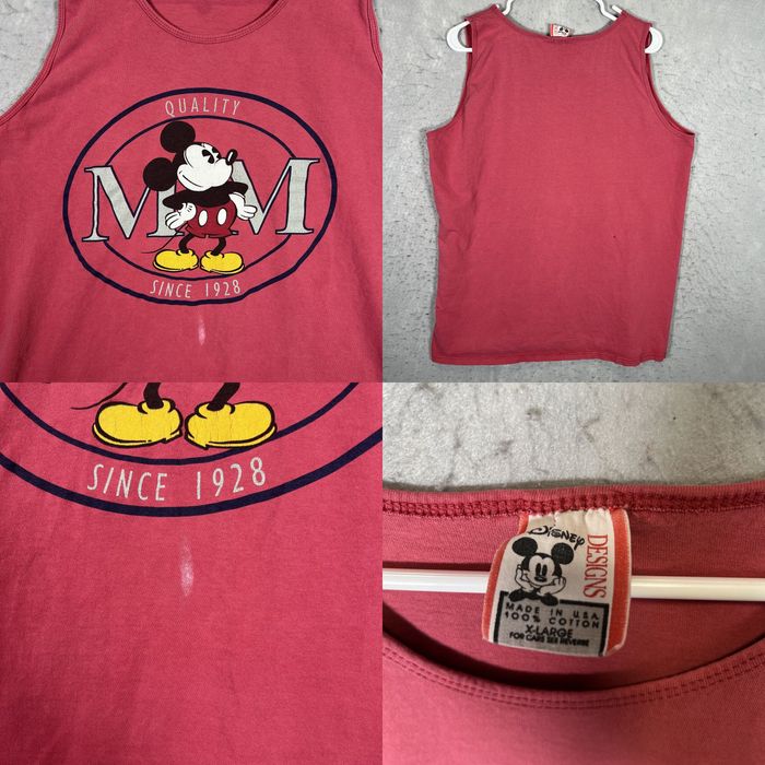 Disney Vintage 90s Disney Designs Mickey Mouse Tank Top T Shirt Adult XL Red  USA Mens