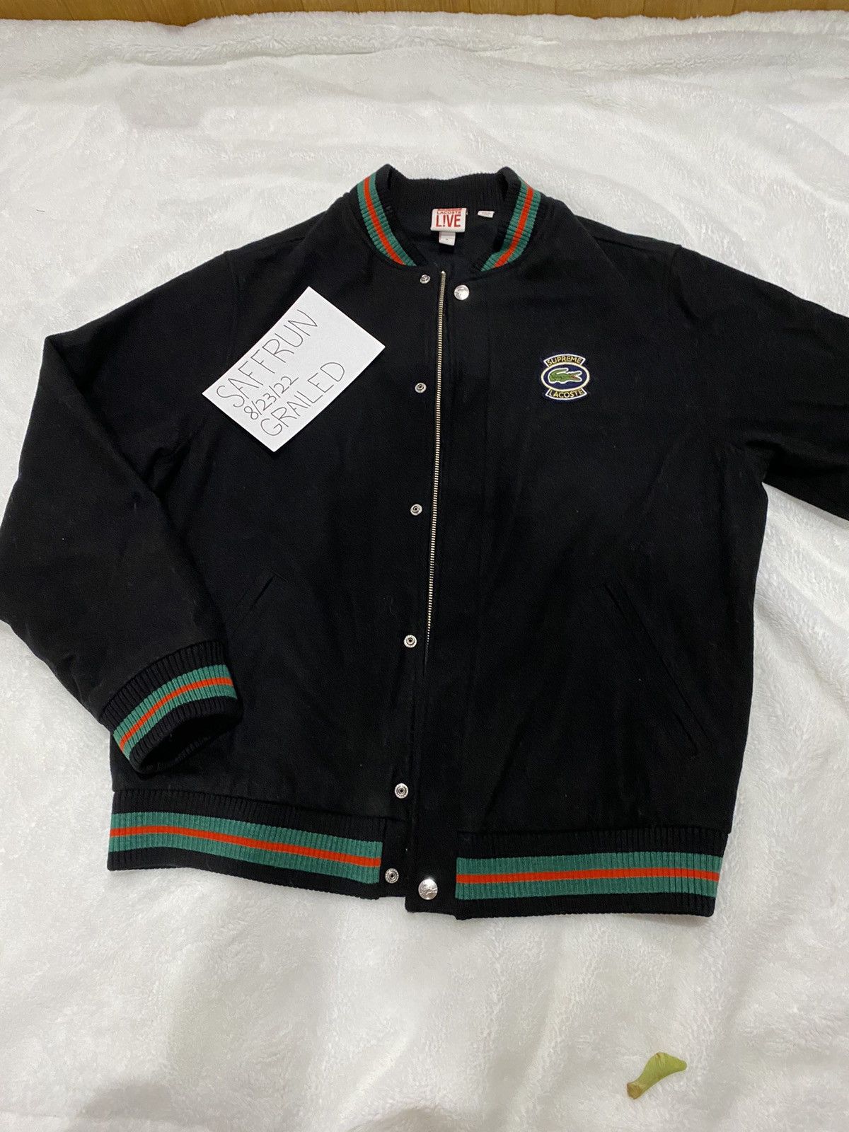 Supreme SUPREME x LACOSTE VARSITY WOOL JACKET | Grailed