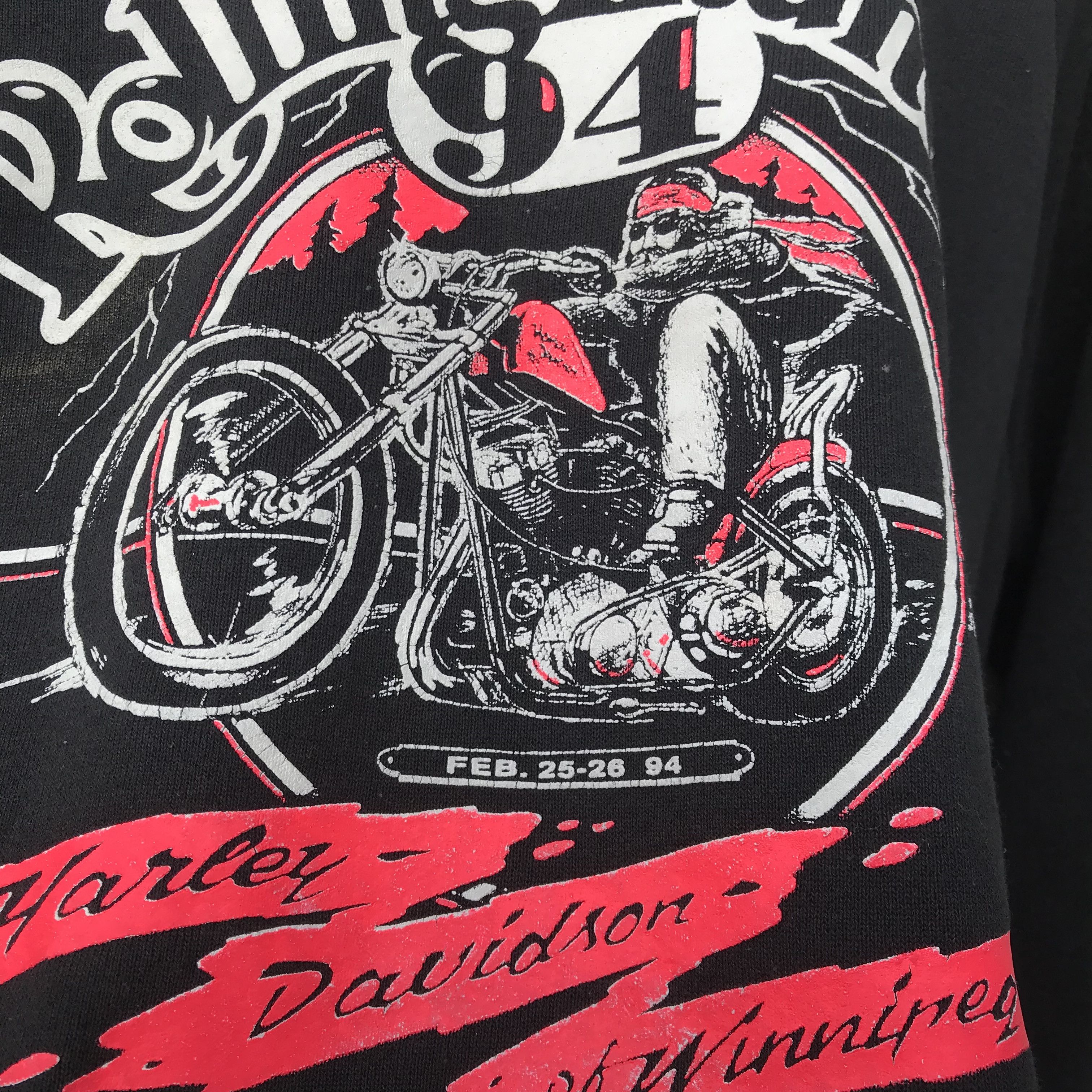 Harley Davidson × Vintage Vintage Harley Davidson 94 rolling thunder painted crewneck Size US M / EU 48-50 / 2 - 6 Thumbnail