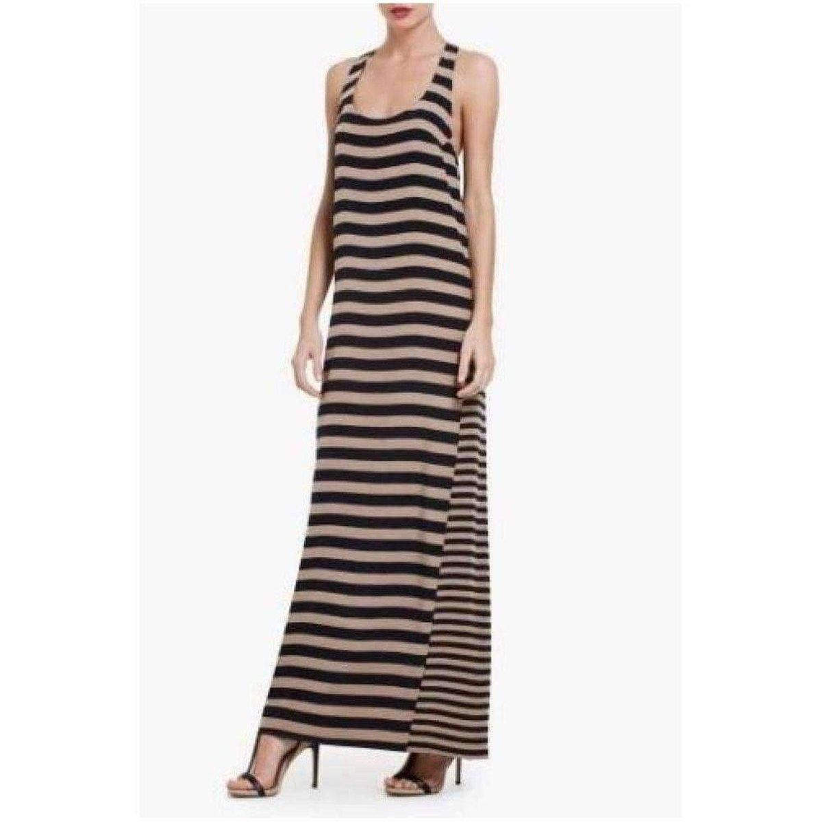 Sara Silk Tank Full Length Striped Silk Dress