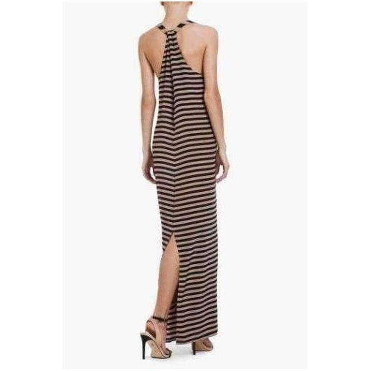 Sara Silk Tank Full Length Striped Silk Dress