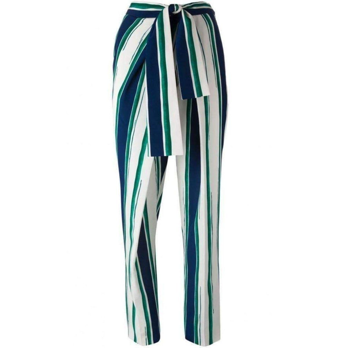 Striped Sarong Silk Trousers