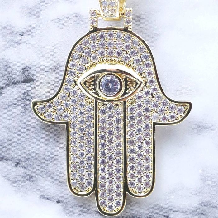 Custom 20"Rope Chain & Gold Finish Hand of Hamsa Grailed