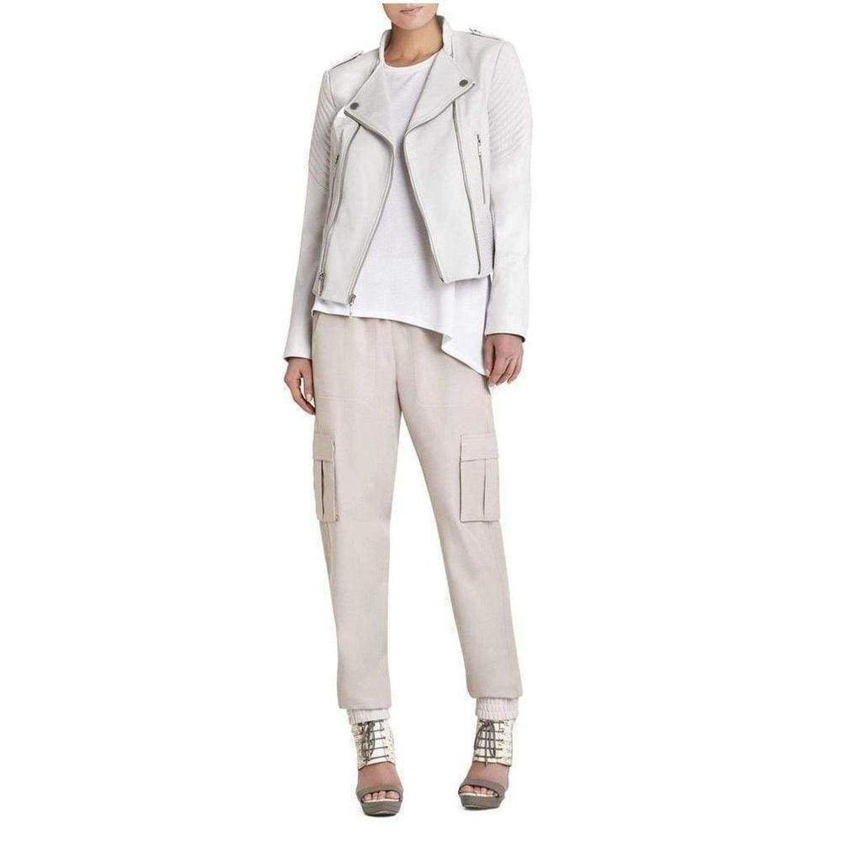 Jennifer Leather Asymmetrical Zipper Moto Jacket