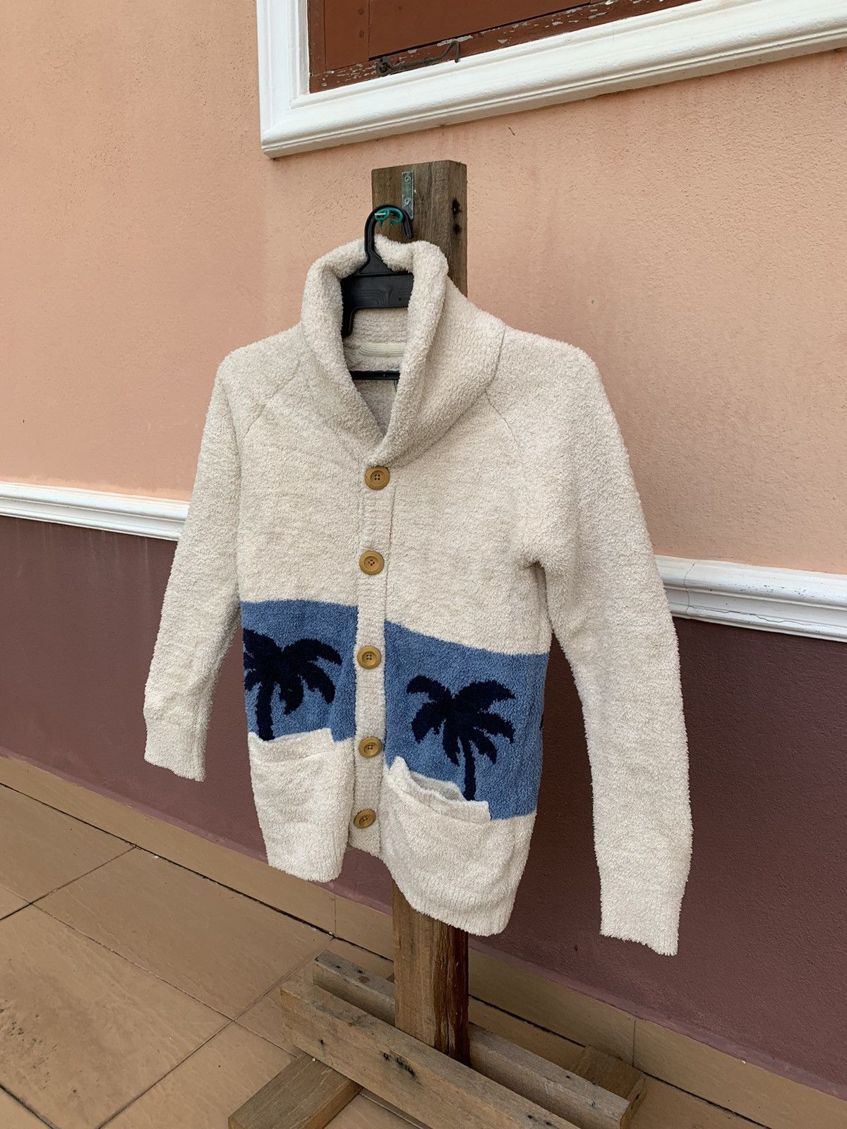 Aran Isles Knitwear × Japanese Brand × Other AN original HULA LANI HAWAII Cardigan Coconut tree Pattern Size US M / EU 48-50 / 2 - 3 Thumbnail