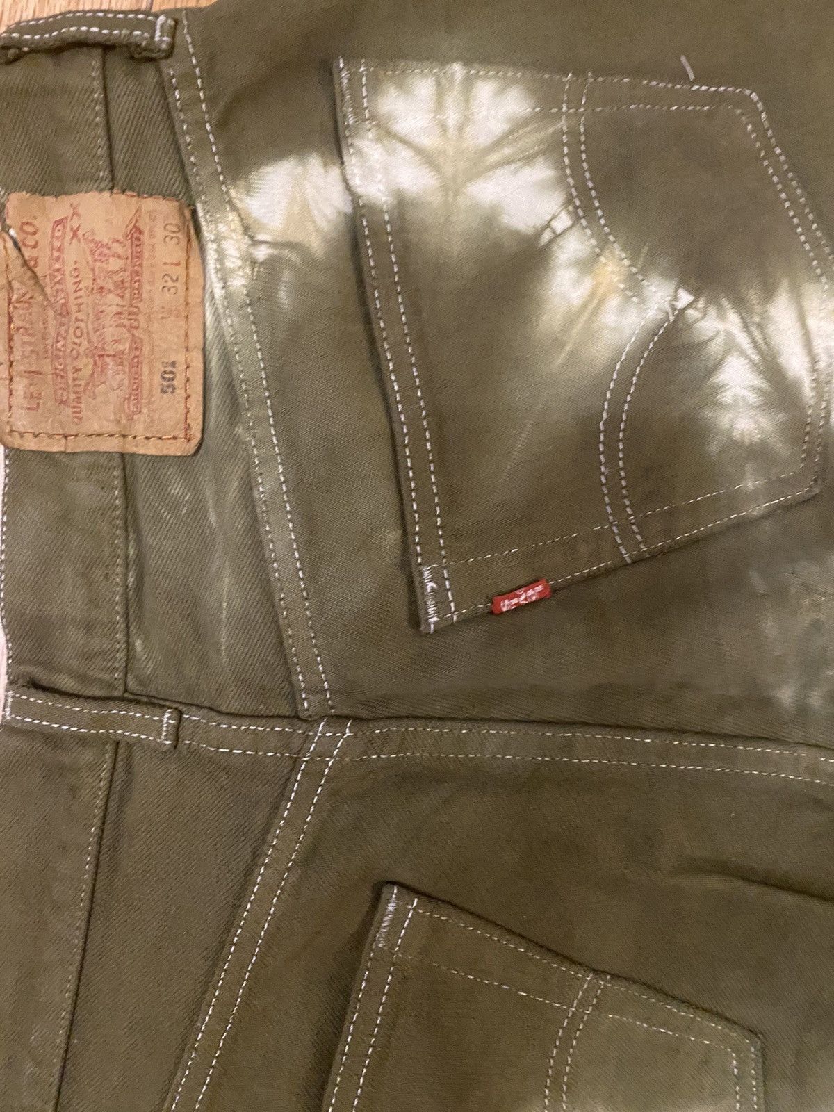 Levi's × Vintage Levi's 501 Green-Dyed Jeans Size US 32 / EU 48 - 3 Thumbnail