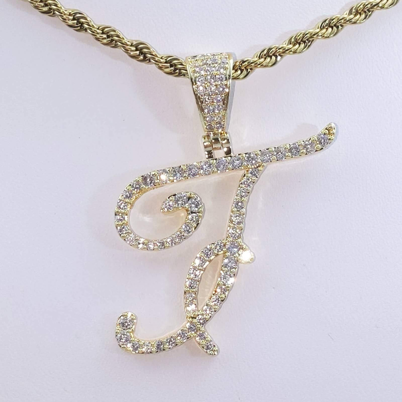 Custom Cursive F Pendant + 18