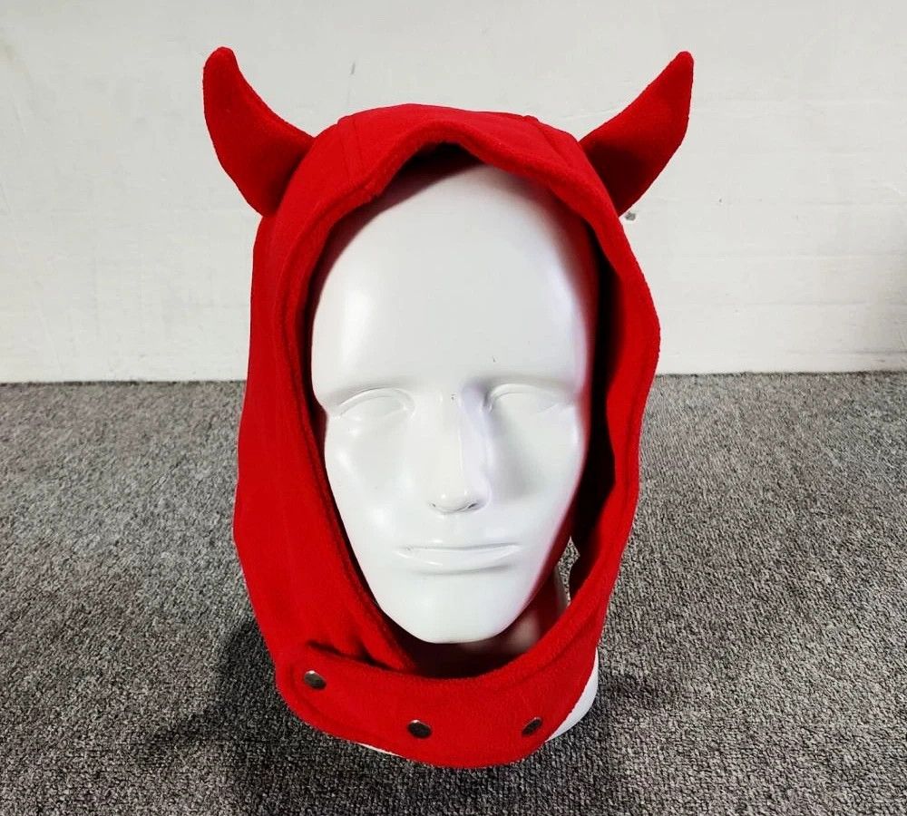 Other Devil Horns Fuzzy Ears Fleece Hat Red Color Sz1 Size 26 - 2 Thumbnail