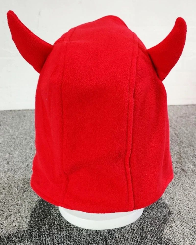 Other Devil Horns Fuzzy Ears Fleece Hat Red Color Sz1 Size 26 - 4 Thumbnail