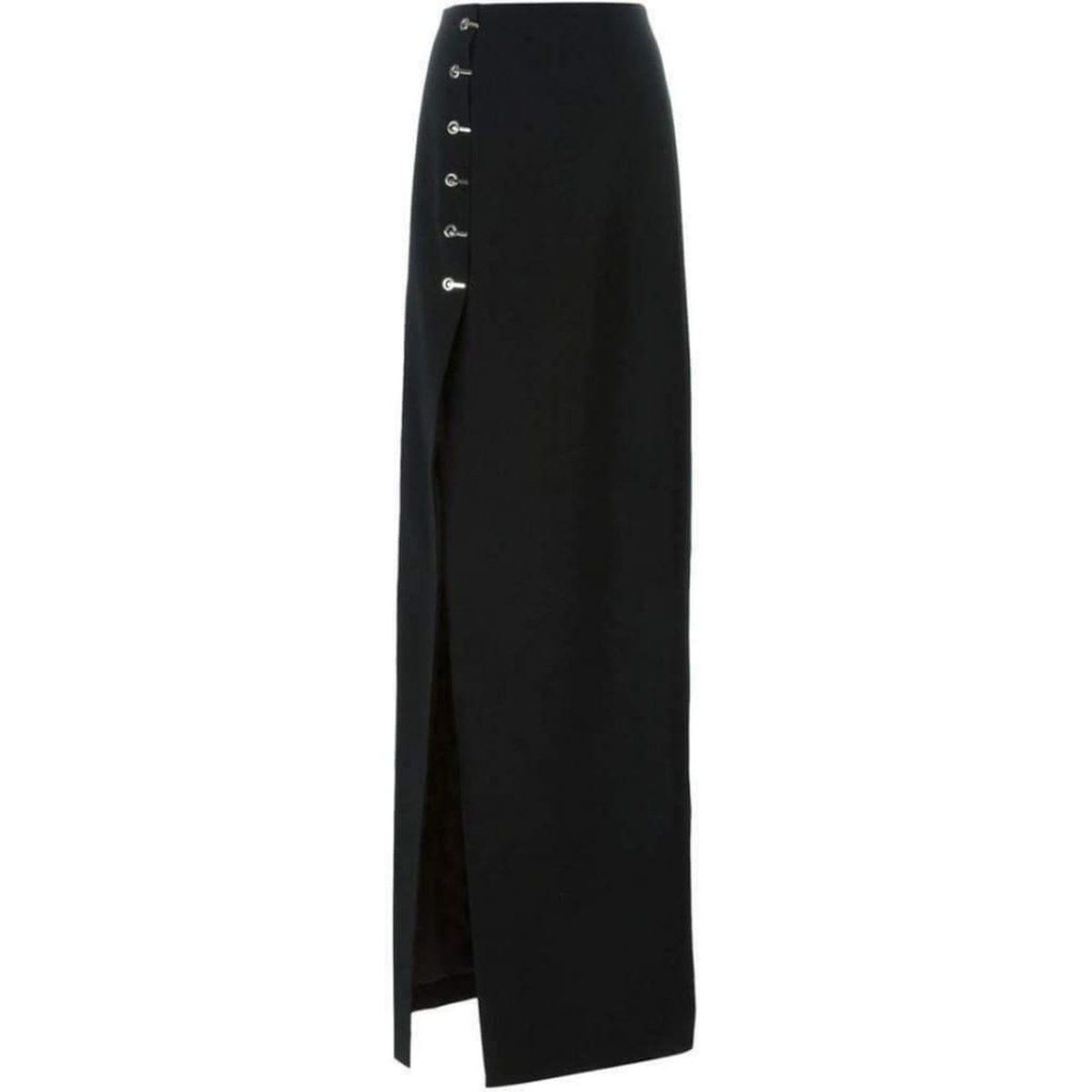 Eyelet Detail Stretch Crepe Maxi Skirt