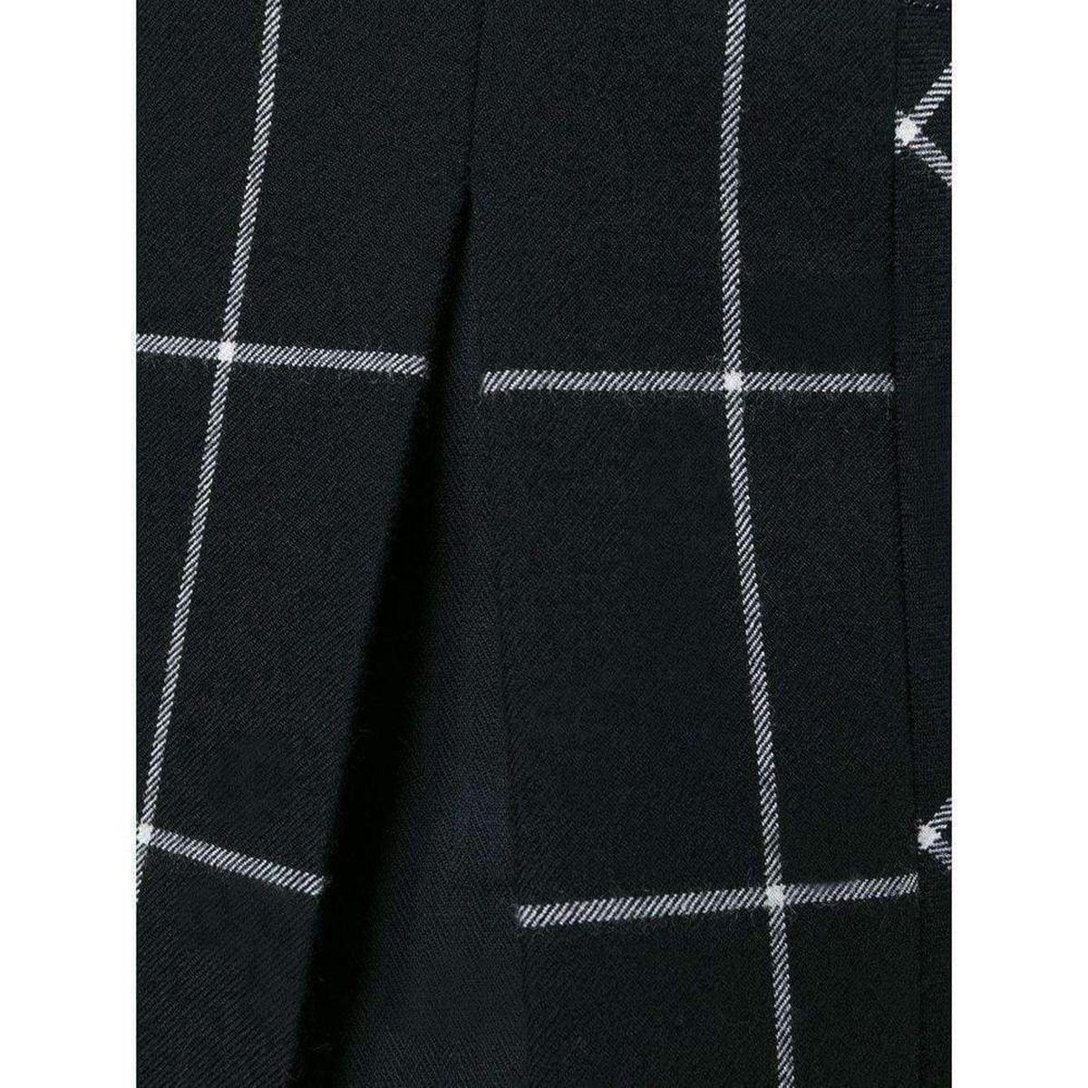 スカート Cotton Twill-Paneled Checked Wool Skirt Cotton Twill-Paneled Checked Wool Skirt