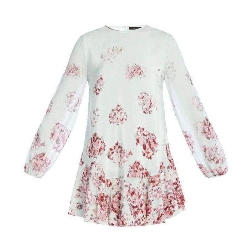 Bailee Long Sleeve Flounce Hem Dress - Mini Dresses