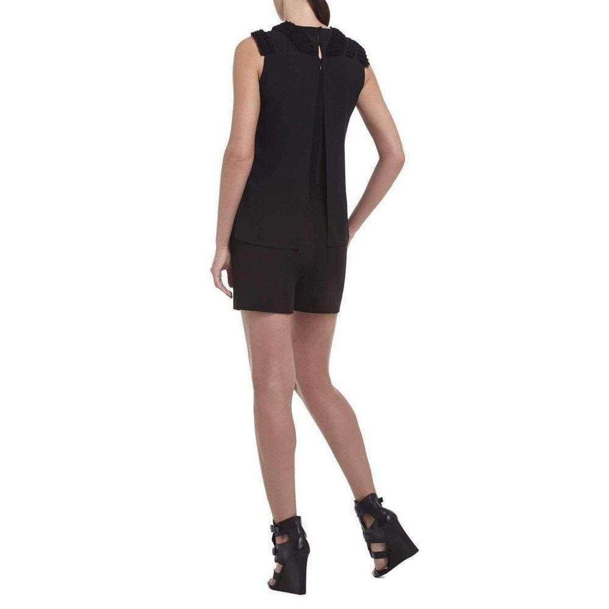 Lexxi Sleeveless Ruffle-Trim Romper