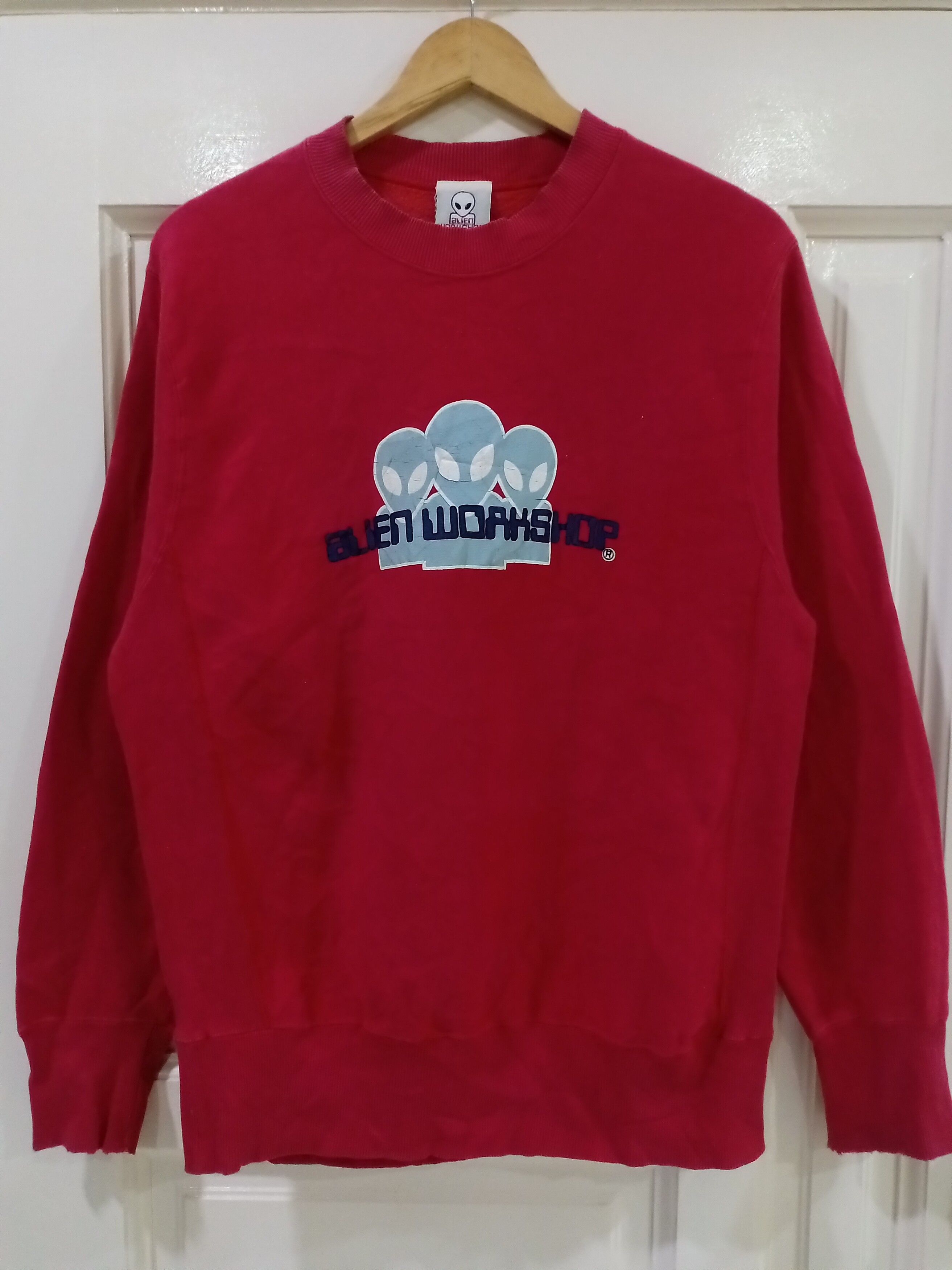 Pre-owned Alien Workshop X Vintage Alien Workshop Sweatshirt Big Logo In Red