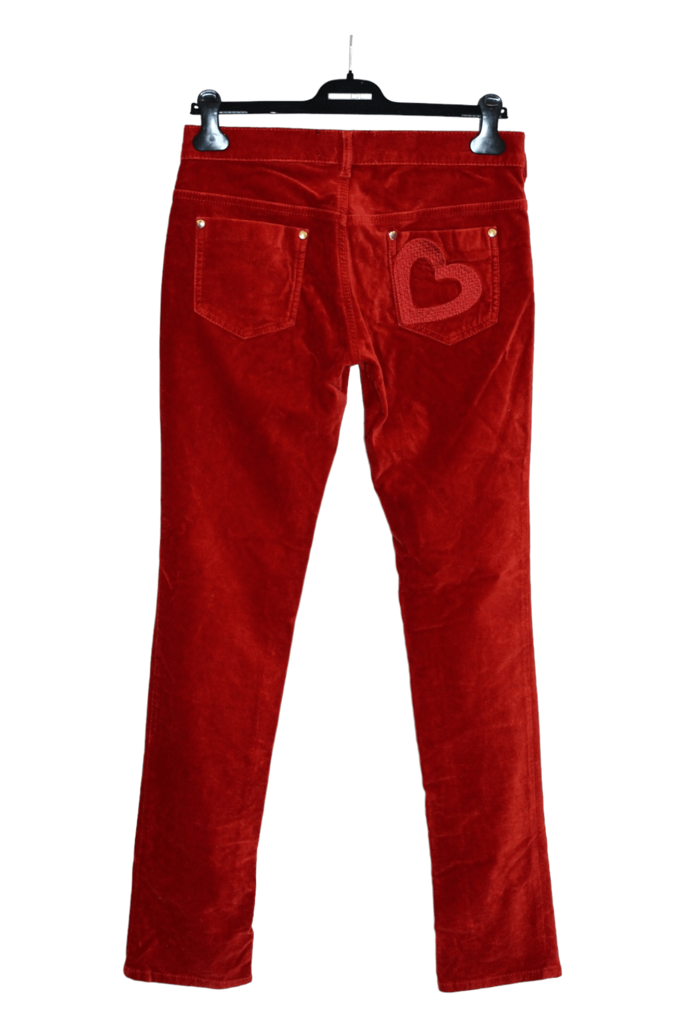 Love Moschino skinny velour pants logo emboid