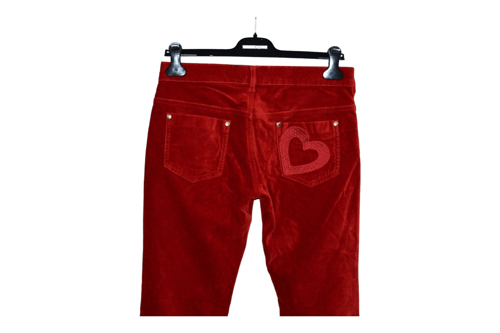 Love Moschino skinny velour pants logo emboid