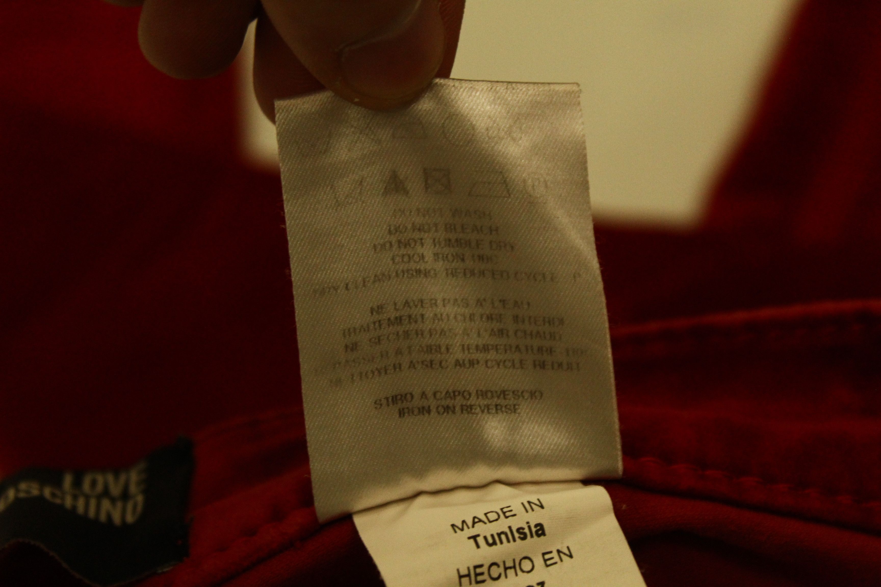 Love Moschino skinny velour pants logo emboid