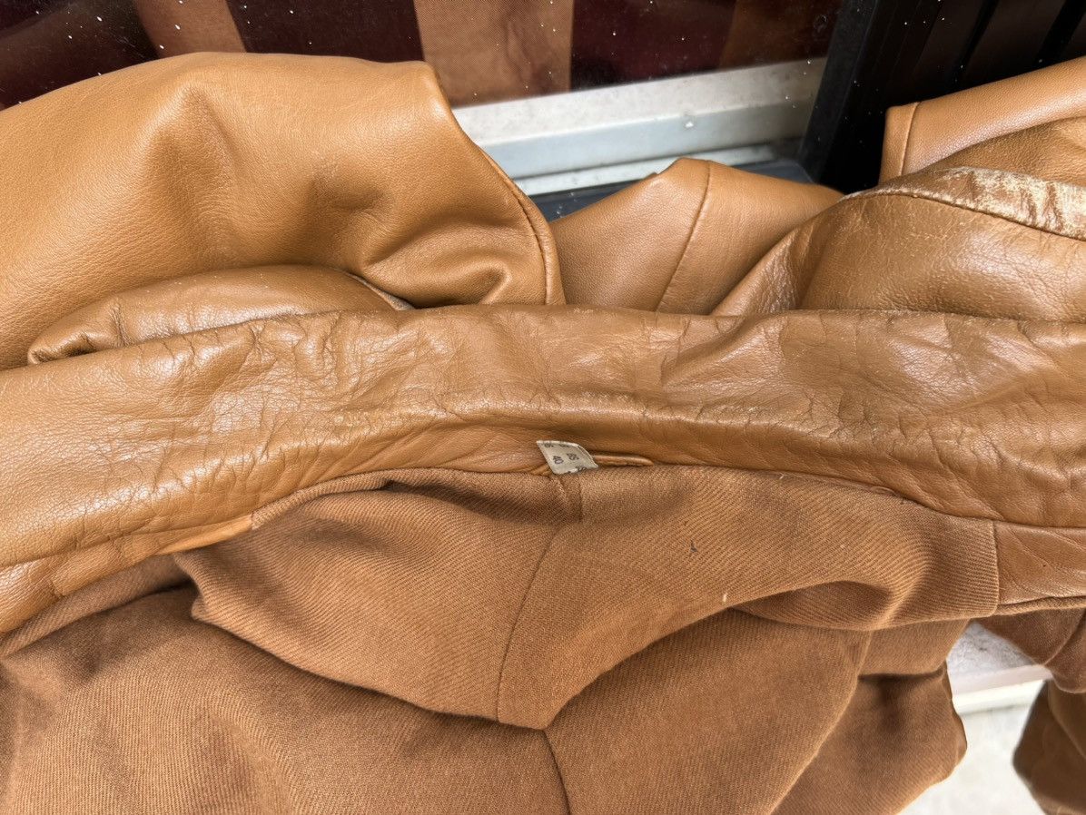 Versace × Vintage 90s Gianni Versace Trashed Patina Leather Coat Jacket Size US M / EU 48-50 / 2 - 24 Thumbnail
