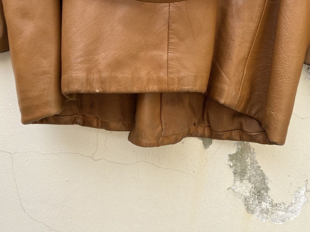 Versace × Vintage 90s Gianni Versace Trashed Patina Leather Coat Jacket Size US M / EU 48-50 / 2 - 18 Thumbnail