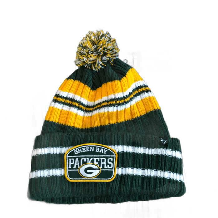 47 Brand NWT Green Bay Packers '47 Brand Hone Patch Pom Beanie Hat ...