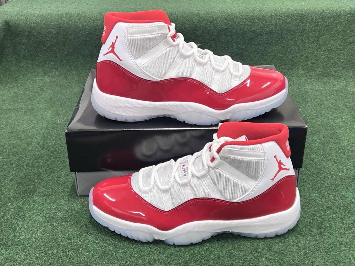 image of Air Jordan 11 Retro Cherry Shoes in Red, Men's (Size 10.5)