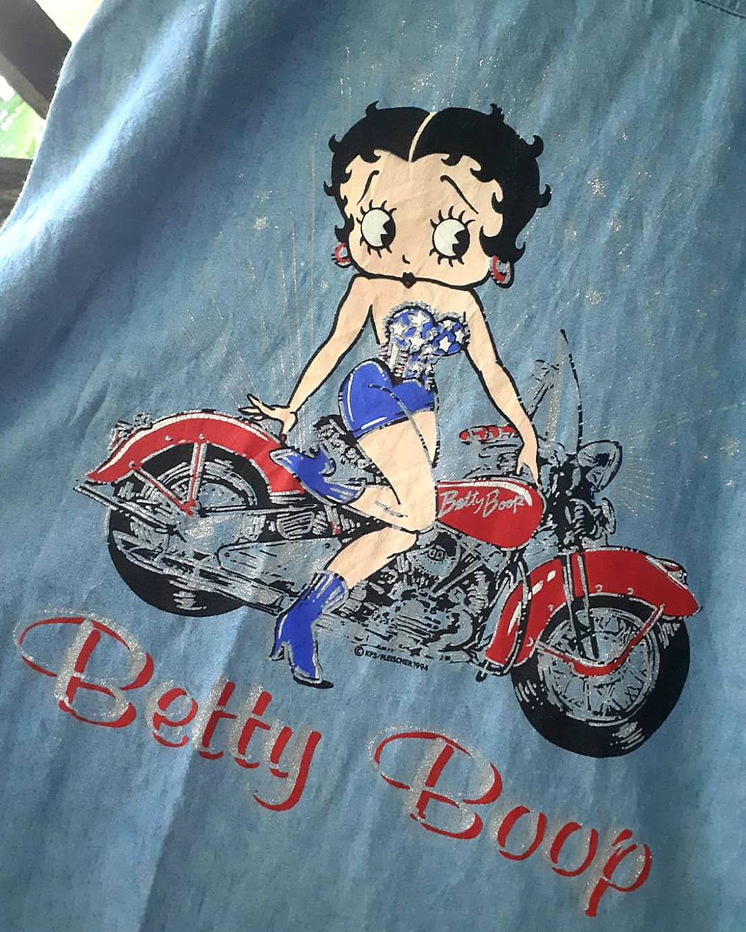 Cartoon Network 90s Betty Boop X Harley Davidson 1994 Denim Shirt Size US L / EU 52-54 / 3 - 3 Thumbnail
