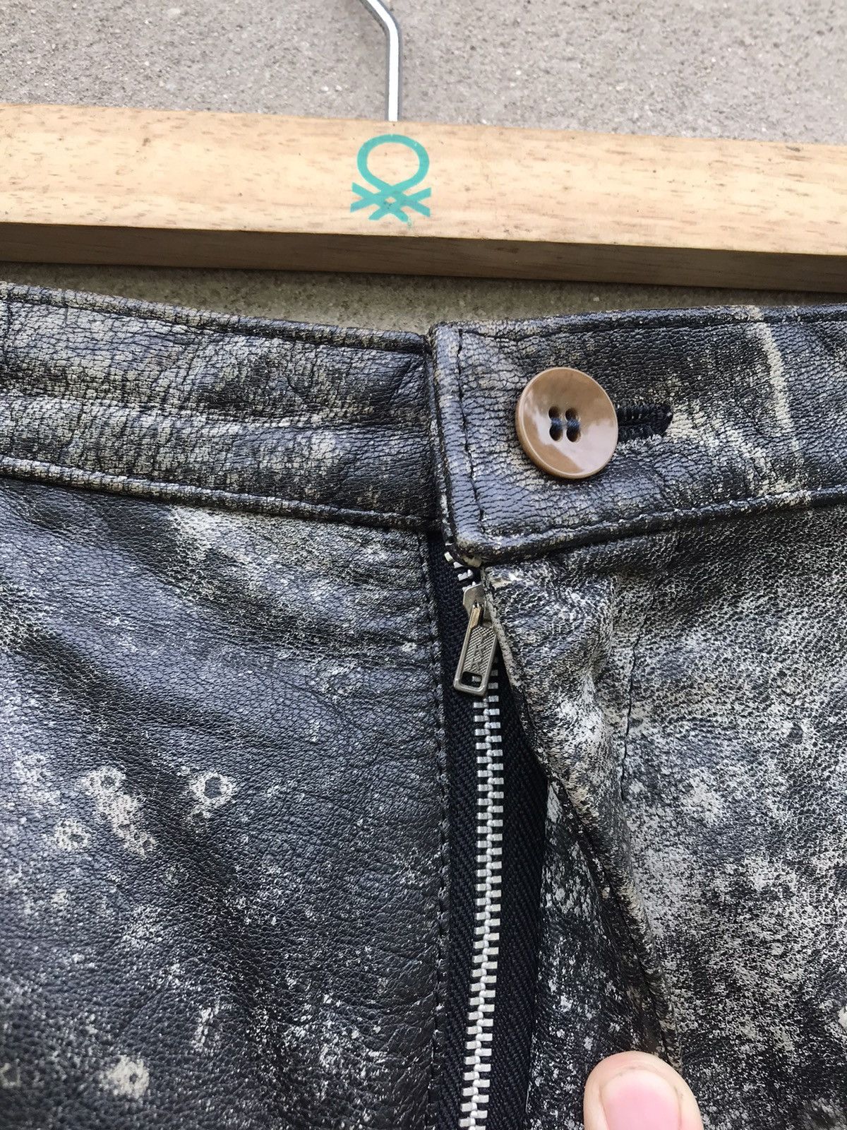 Vintage × Yohji Yamamoto RARE YOHJI YAMAMOTO POUR HOMME LEATHER JACKET ASID WASH Size US 28 / EU 44 - 6 Thumbnail
