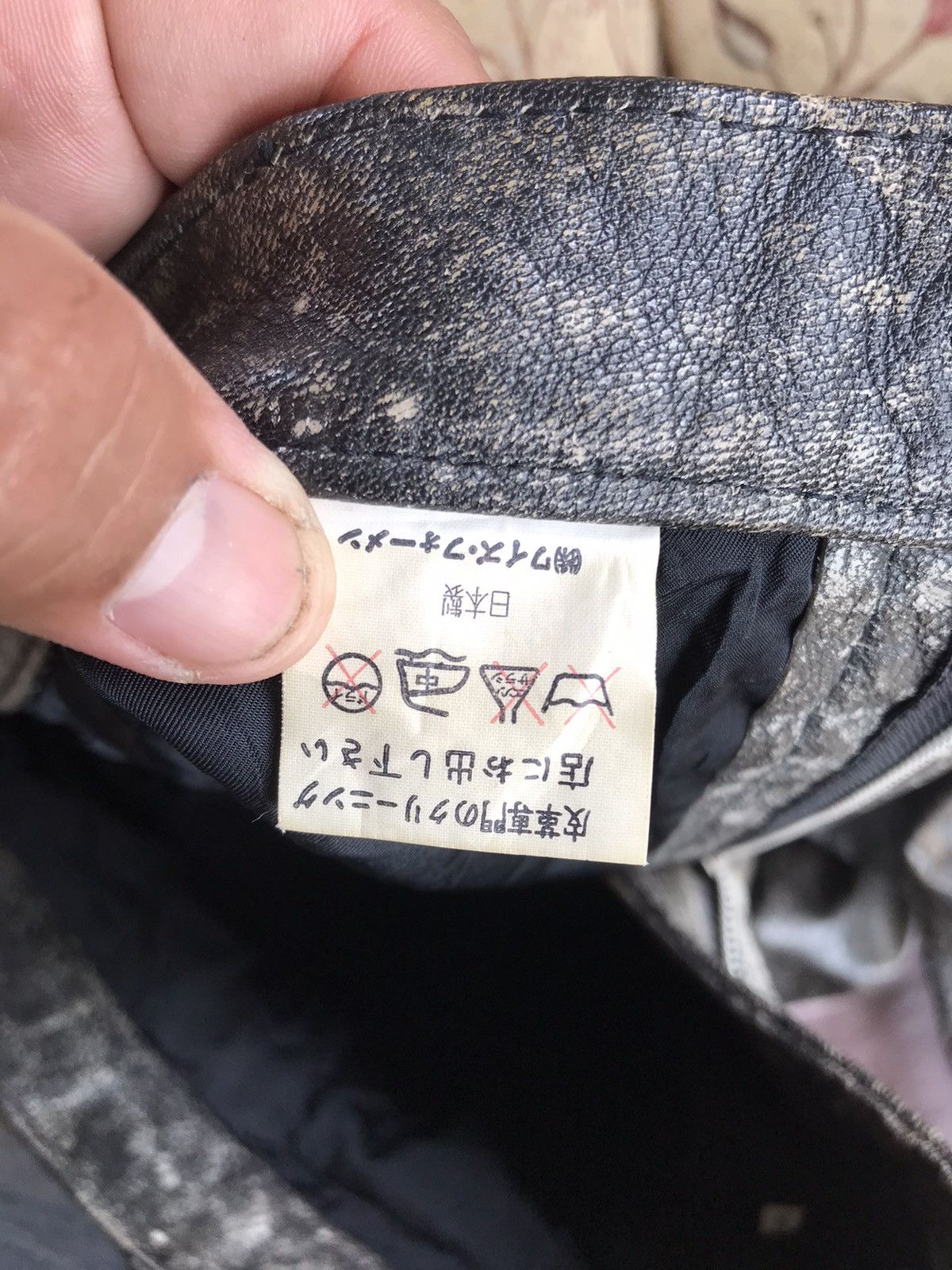 Vintage × Yohji Yamamoto RARE YOHJI YAMAMOTO POUR HOMME LEATHER JACKET ASID WASH Size US 28 / EU 44 - 14 Thumbnail