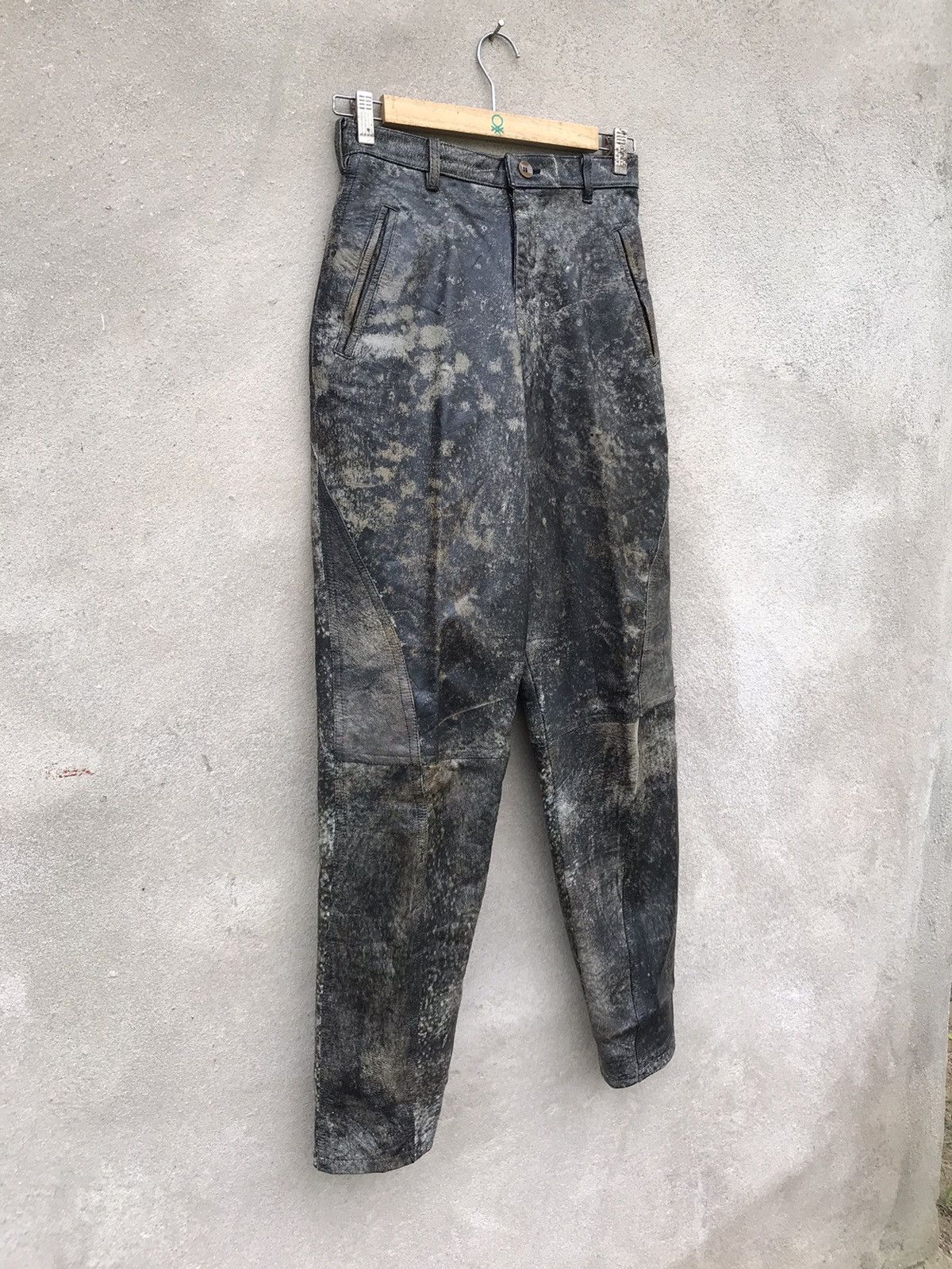 Vintage × Yohji Yamamoto RARE YOHJI YAMAMOTO POUR HOMME LEATHER JACKET ASID WASH Size US 28 / EU 44 - 3 Thumbnail