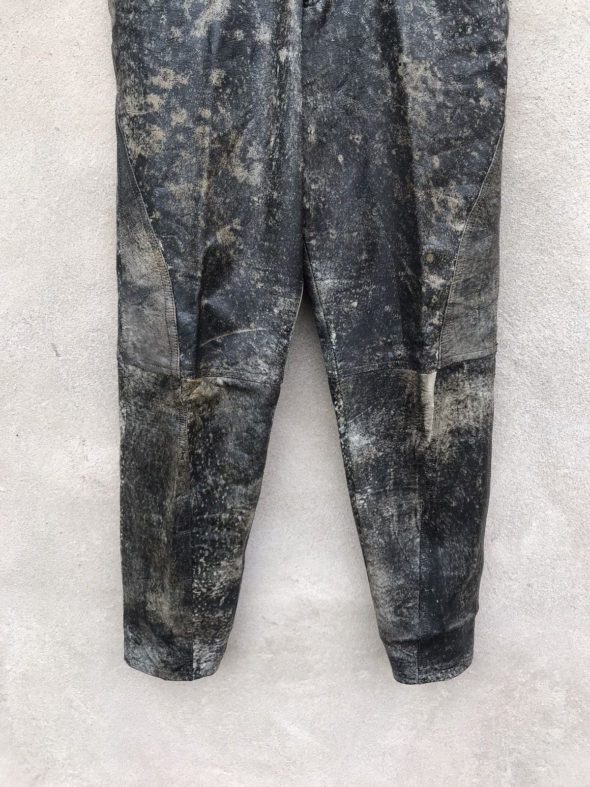 Vintage × Yohji Yamamoto RARE YOHJI YAMAMOTO POUR HOMME LEATHER JACKET ASID WASH Size US 28 / EU 44 - 8 Thumbnail