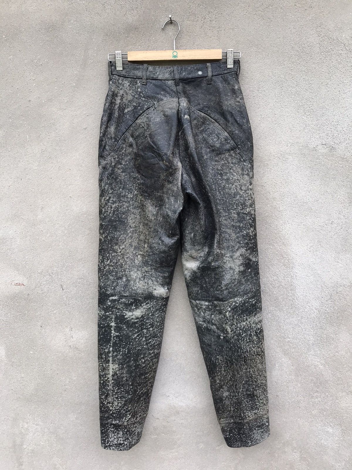 Vintage × Yohji Yamamoto RARE YOHJI YAMAMOTO POUR HOMME LEATHER JACKET ASID WASH Size US 28 / EU 44 - 5 Thumbnail