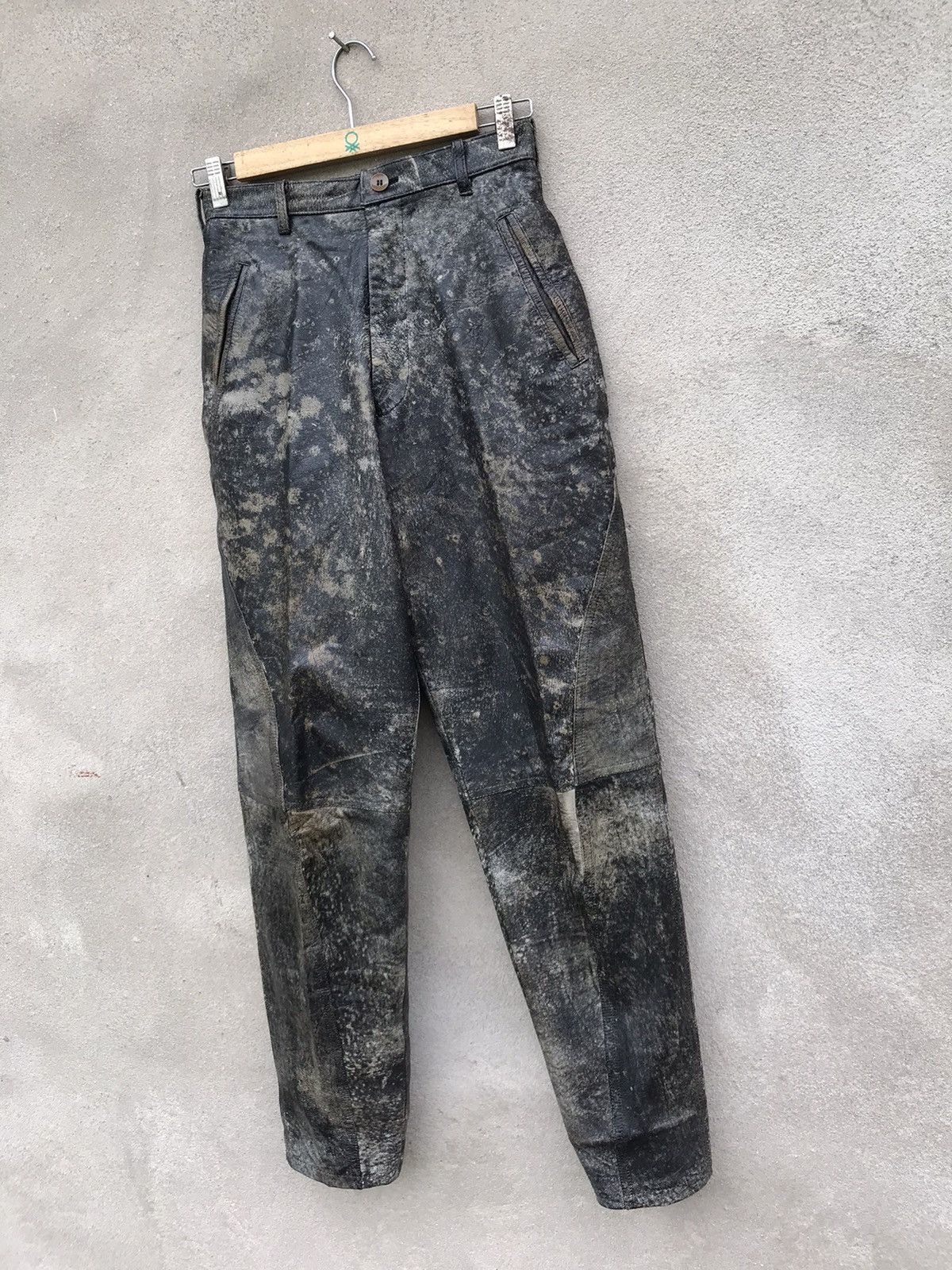 Vintage × Yohji Yamamoto RARE YOHJI YAMAMOTO POUR HOMME LEATHER JACKET ASID WASH Size US 28 / EU 44 - 4 Thumbnail